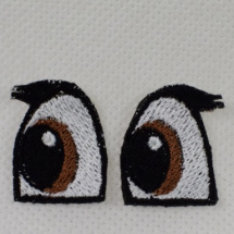 Vyšívané oči s řasami 2x3cm 1 pár