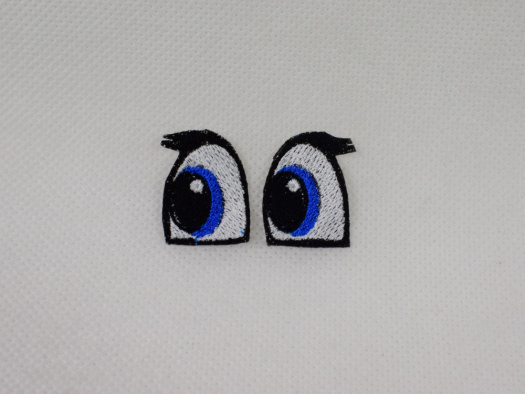 Vyšívané oči s řasami 2x3cm 1 pár