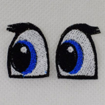 Vyšívané oči s řasami 2x3cm 1 pár