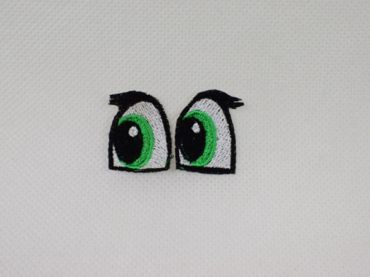 Vyšívané oči s řasami 2x3cm 1 pár
