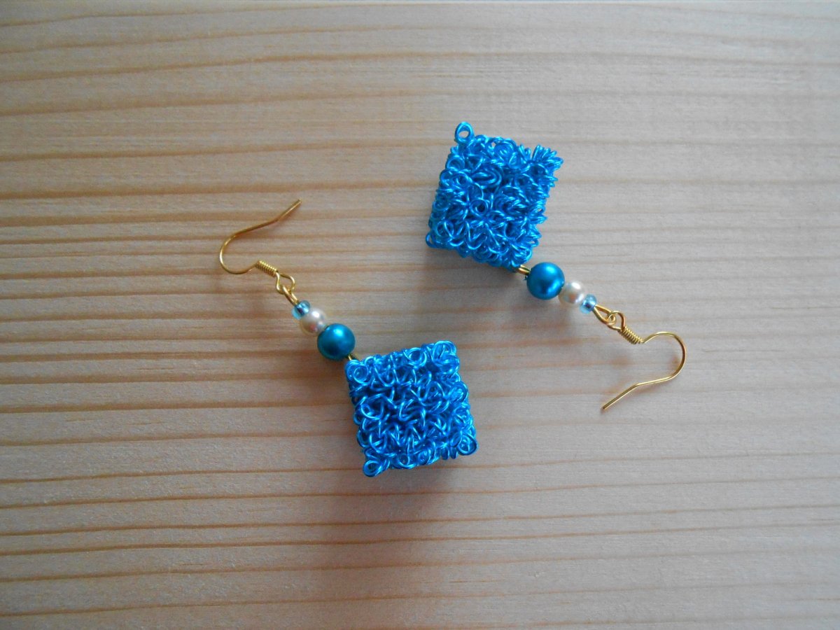 Náušnice kostka tyrkysová (263/15)