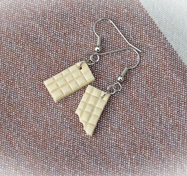 Náušnice čokoládky bílé