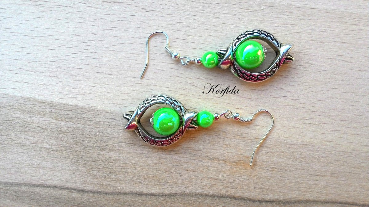 Náušnice hadí do zelena (31/17)