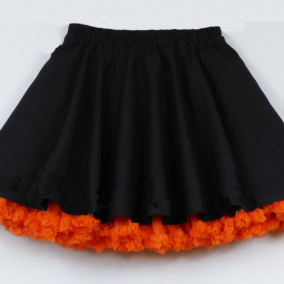 FuFu sukně černá s oranžovou spodničkou
