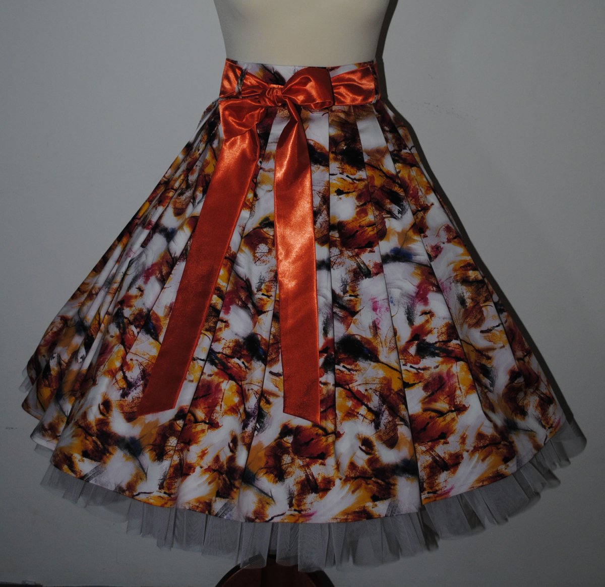 Sukně s mašlí - oranžová 