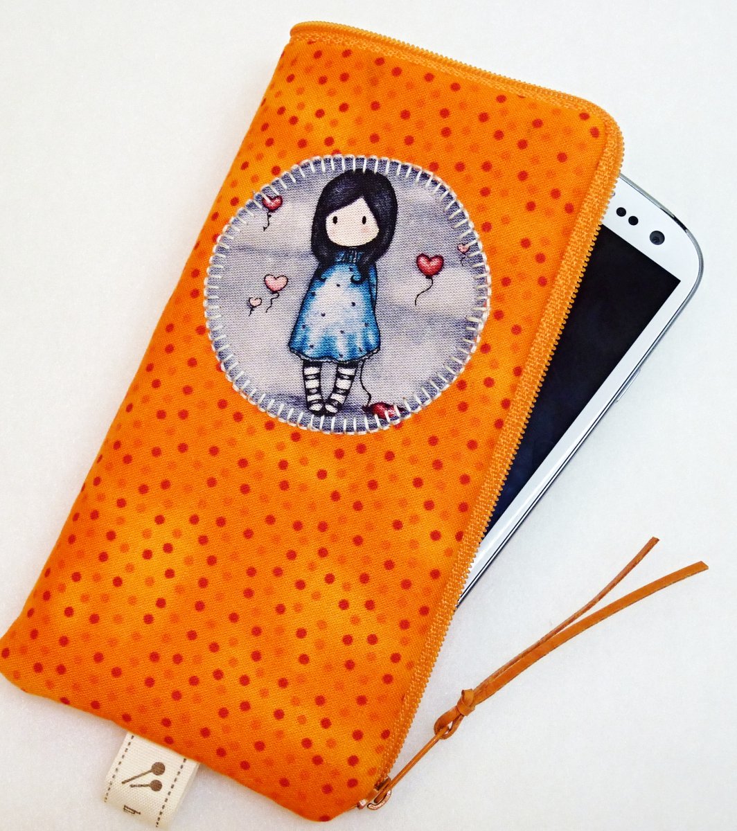 ORANŽOVÝ PUNTÍČEK  - obal na mobil