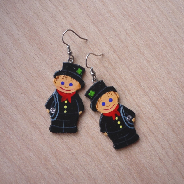 Malované náušnice KOMINÍČCI VESELÍ