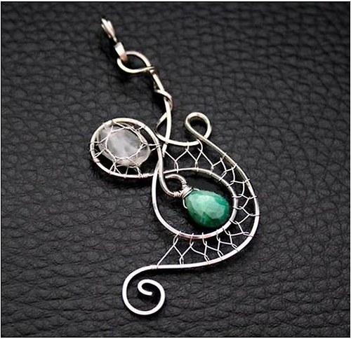 Přívěsek-SMARAGD+ KŘIŠŤÁL- hypoalergenní