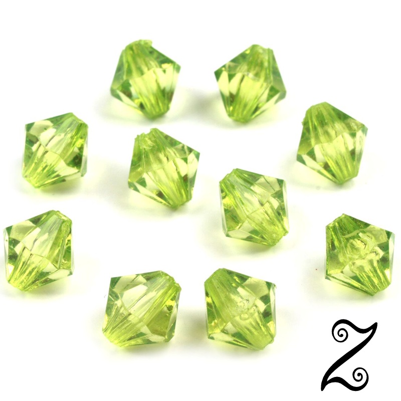 Broušené, zelená světlá, 8 mm (50ks)