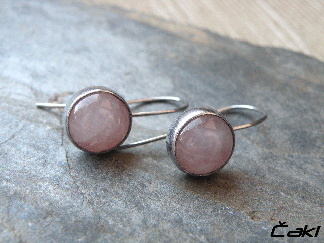 Nerezové naušnice  s  růženínem