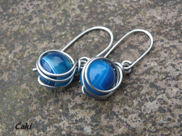 Achátky do modra leděné