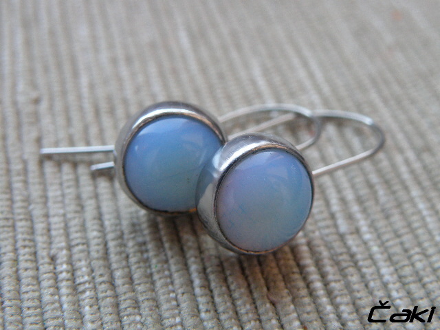 Nerezové naušnice  s  opalitem