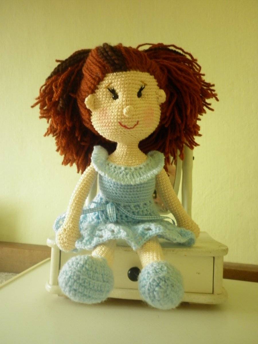 Háčkovaná panenka Andělka - hračky na zakázku 