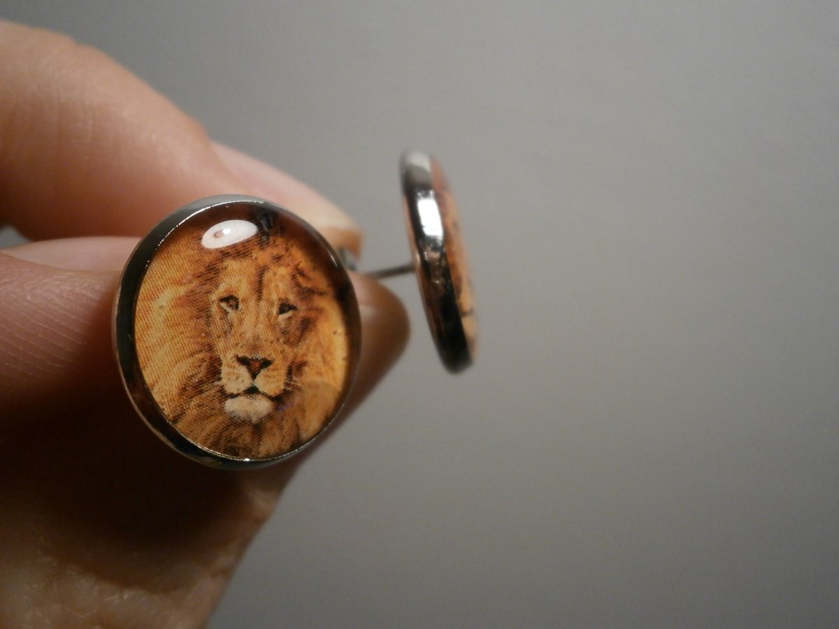 Náušnice bodovky - Lev