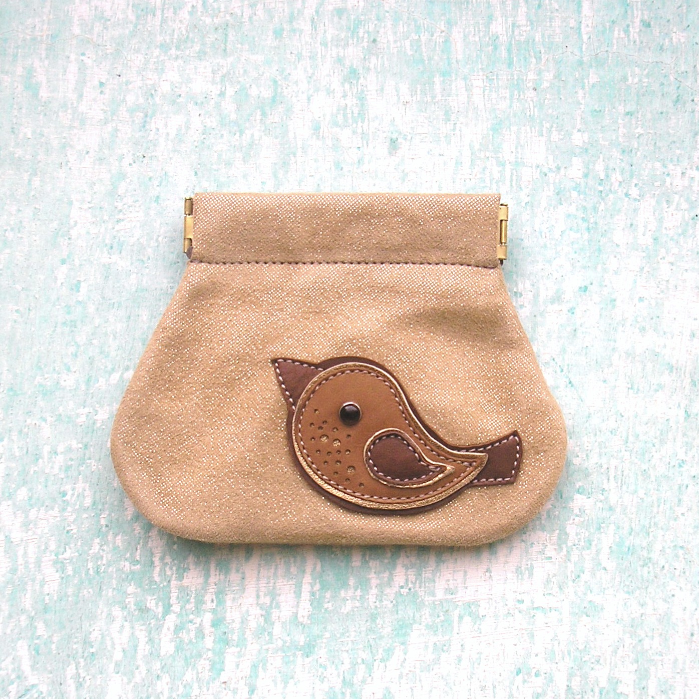 Peněženka mincovka s ptáčkem