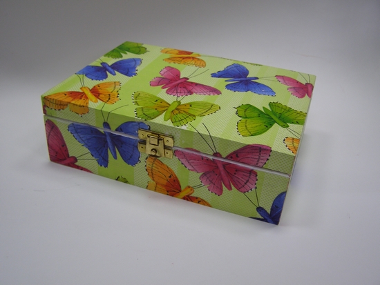 Dřevěná krabička - 6 přihrádek - Motýlková