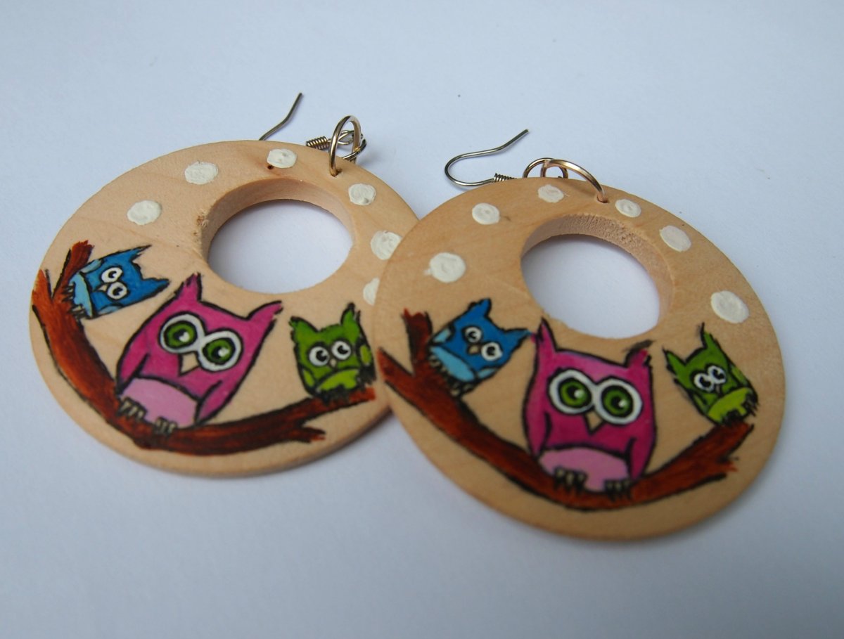 Soví náušnice lososové