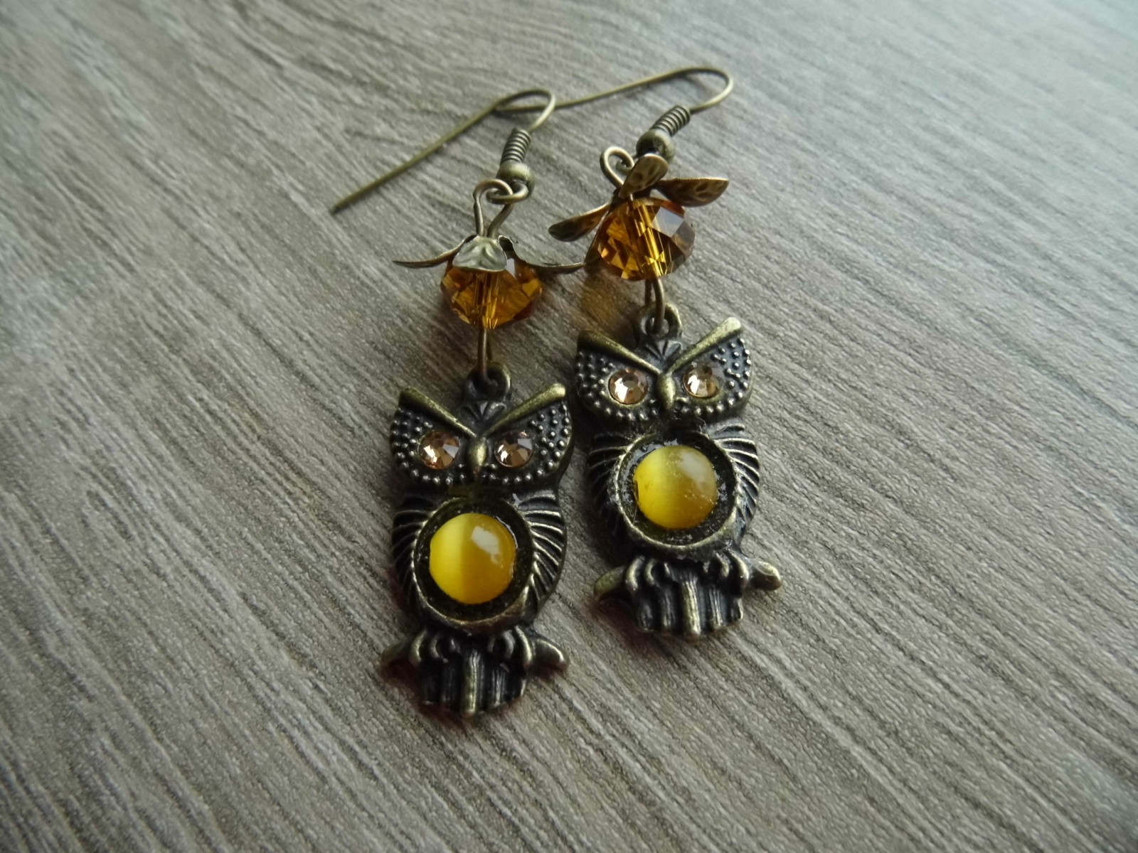 Náušnice sovičky s korálkem