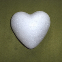 Polystyrenové srdce bachraté 8 cm