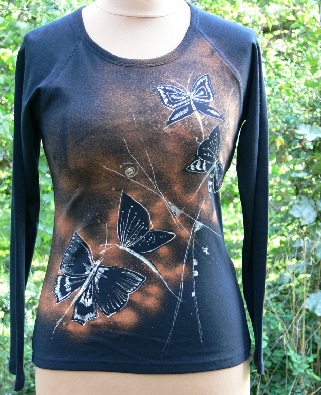 Dámské tričko s motýly - L