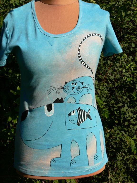 dámské batikované tričko vel. XL