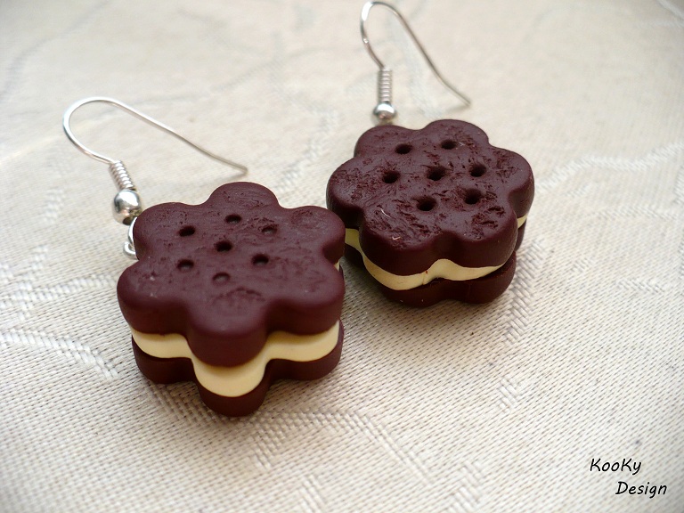 Visací náušnice - sušenky