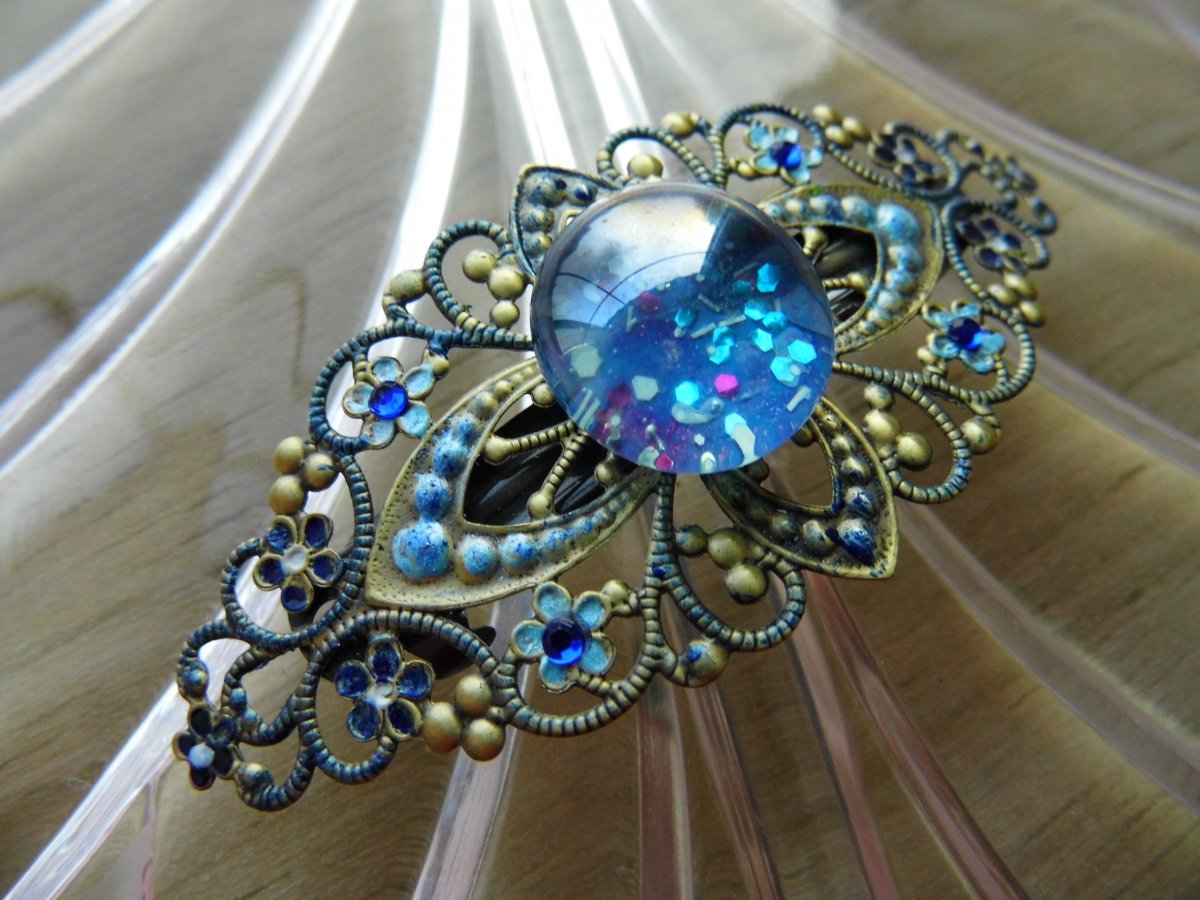 spona do vlasů - safírová