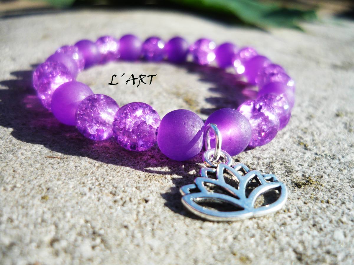 Meditační fialový Japa Mála náramek 