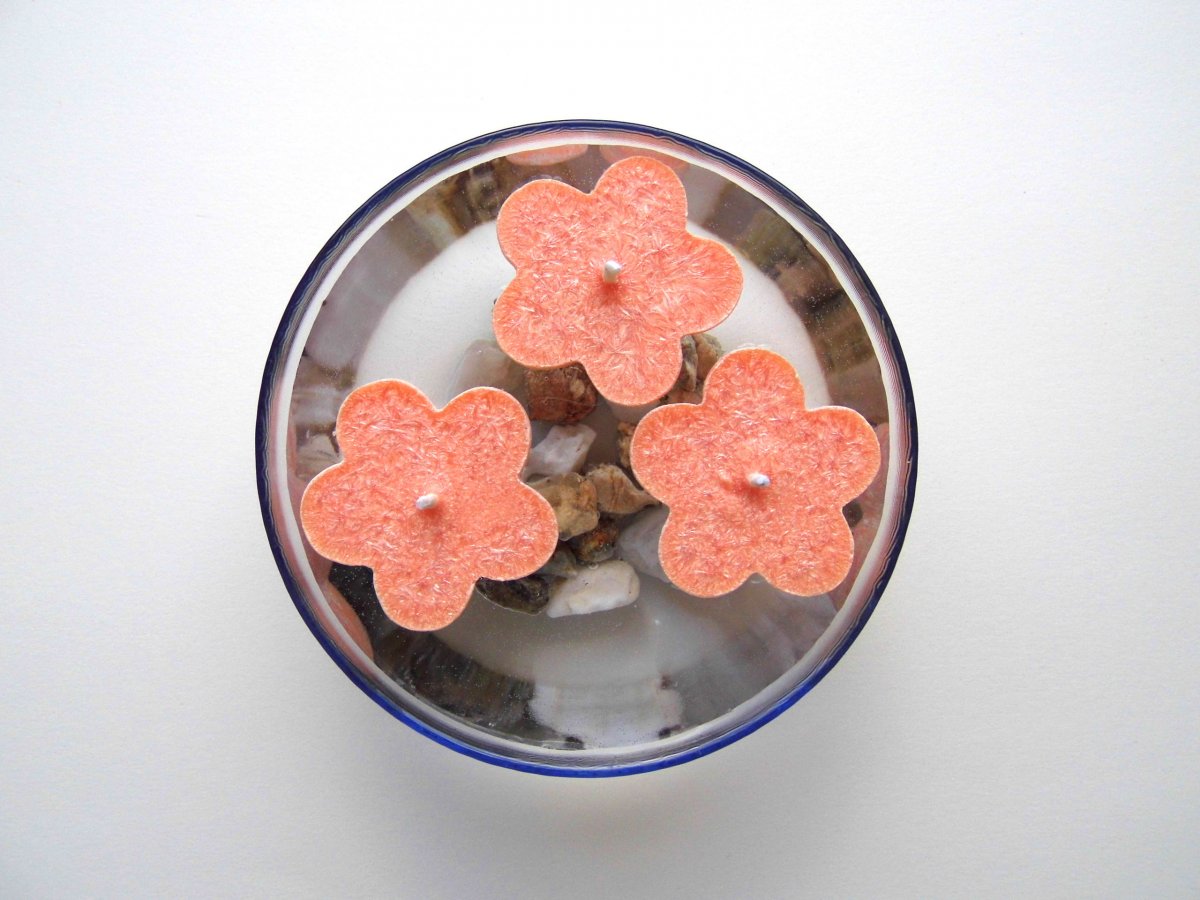 Plovoucí svíčky - kytičky (oranžová)