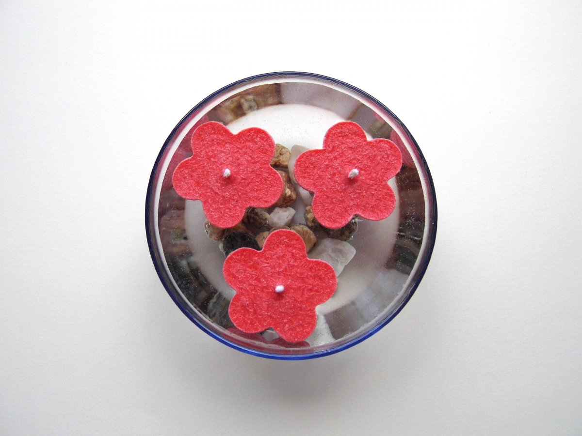 Plovoucí svíčky - kytičky (červená)