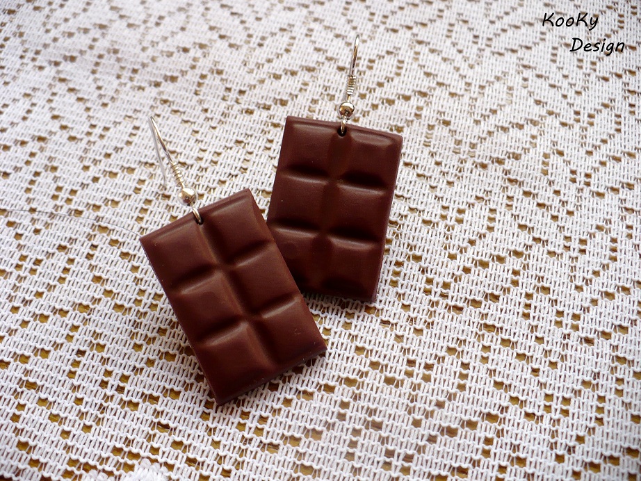 Visací náušnice - čokoládky