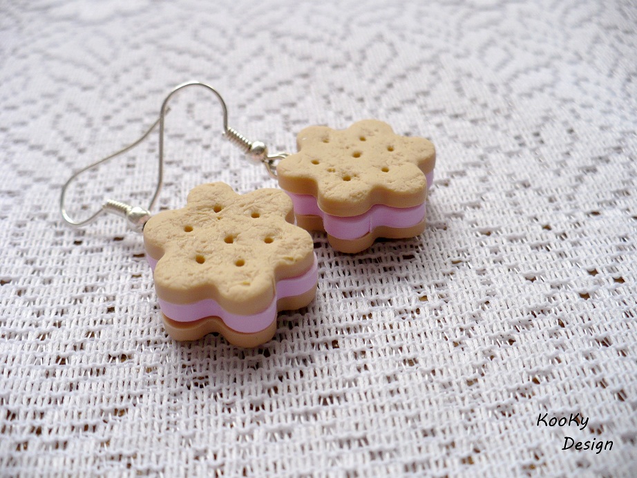 Visací náušnice - sušenky