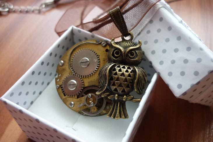 Přívěsek steampunk moudrá sova