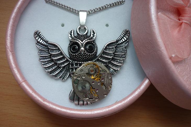 Přívěsek steampunk velká sova
