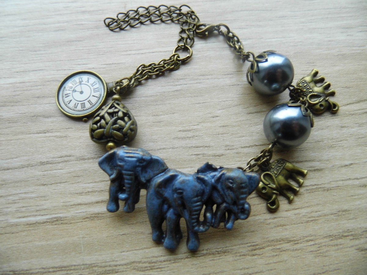 náramek - sloni,sloni,sloníci