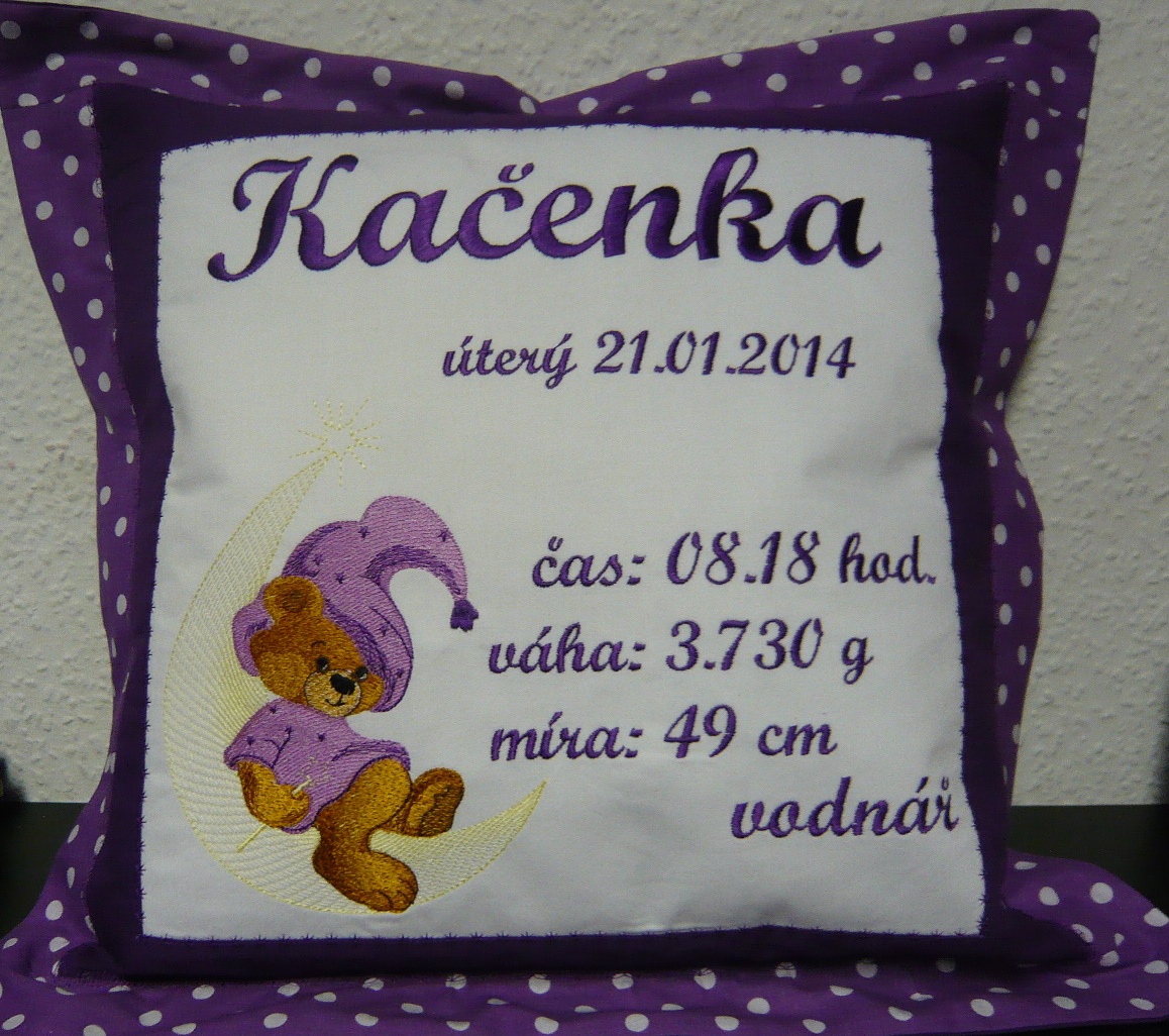 Polštářek s medvídkem  pro holčičku