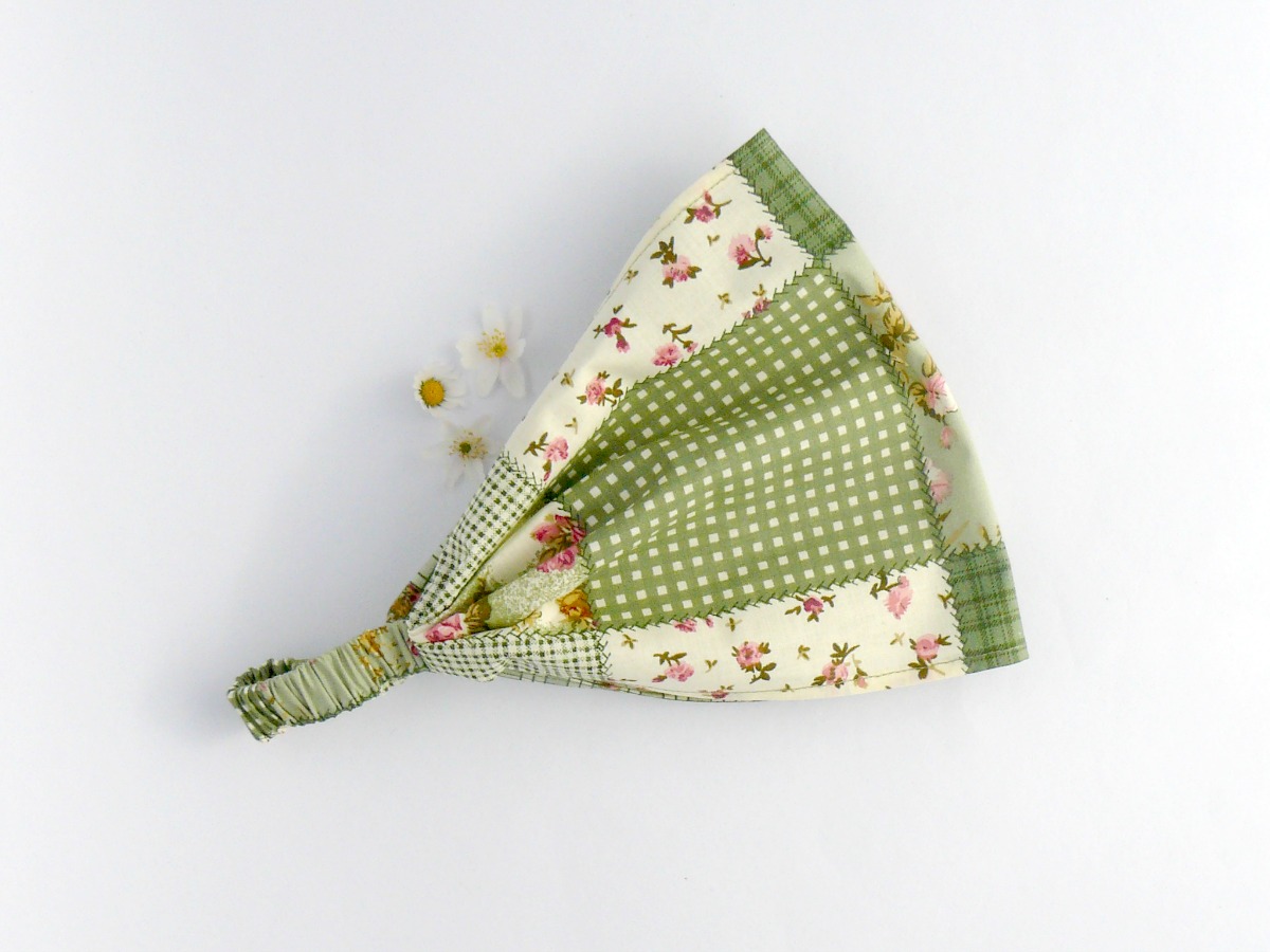 Látková čelenka, šátek - zelená