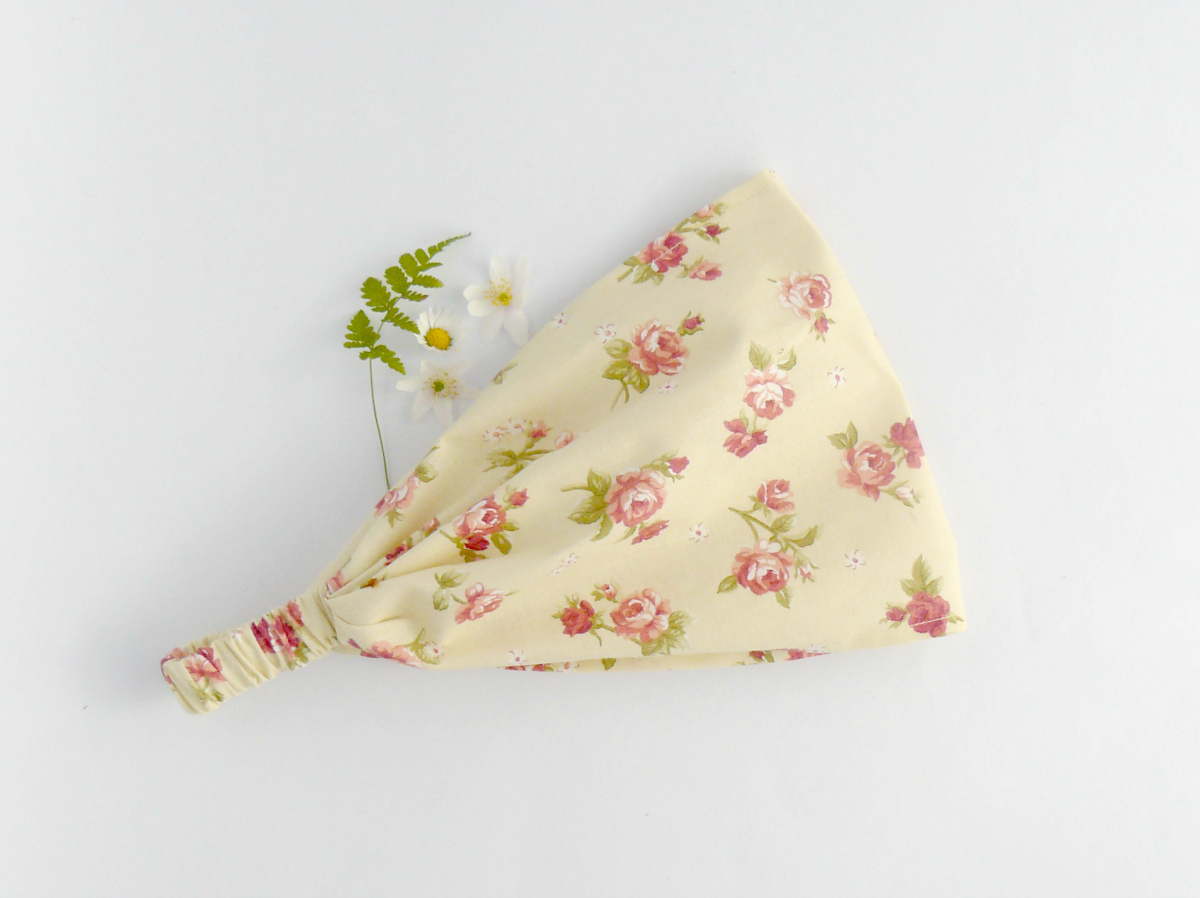 Látková čelenka, šátek - růže