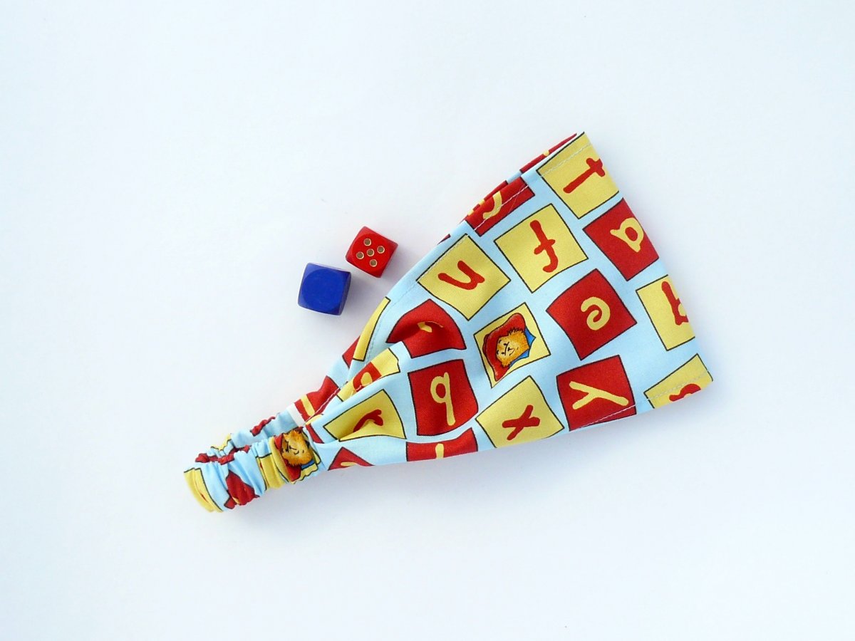 Látková čelenka - veselé kostičky DĚTSKÁ