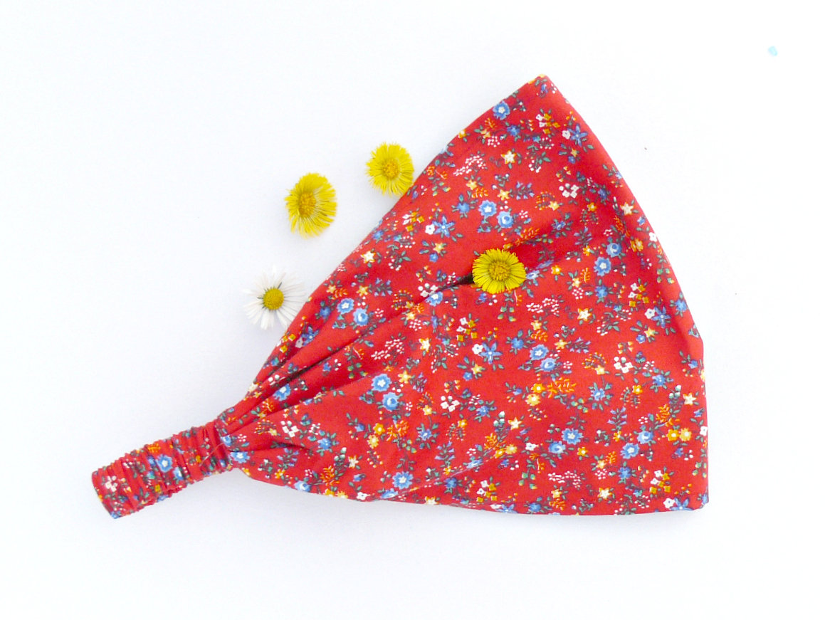 Látková čelenka - hřejivé kvítí