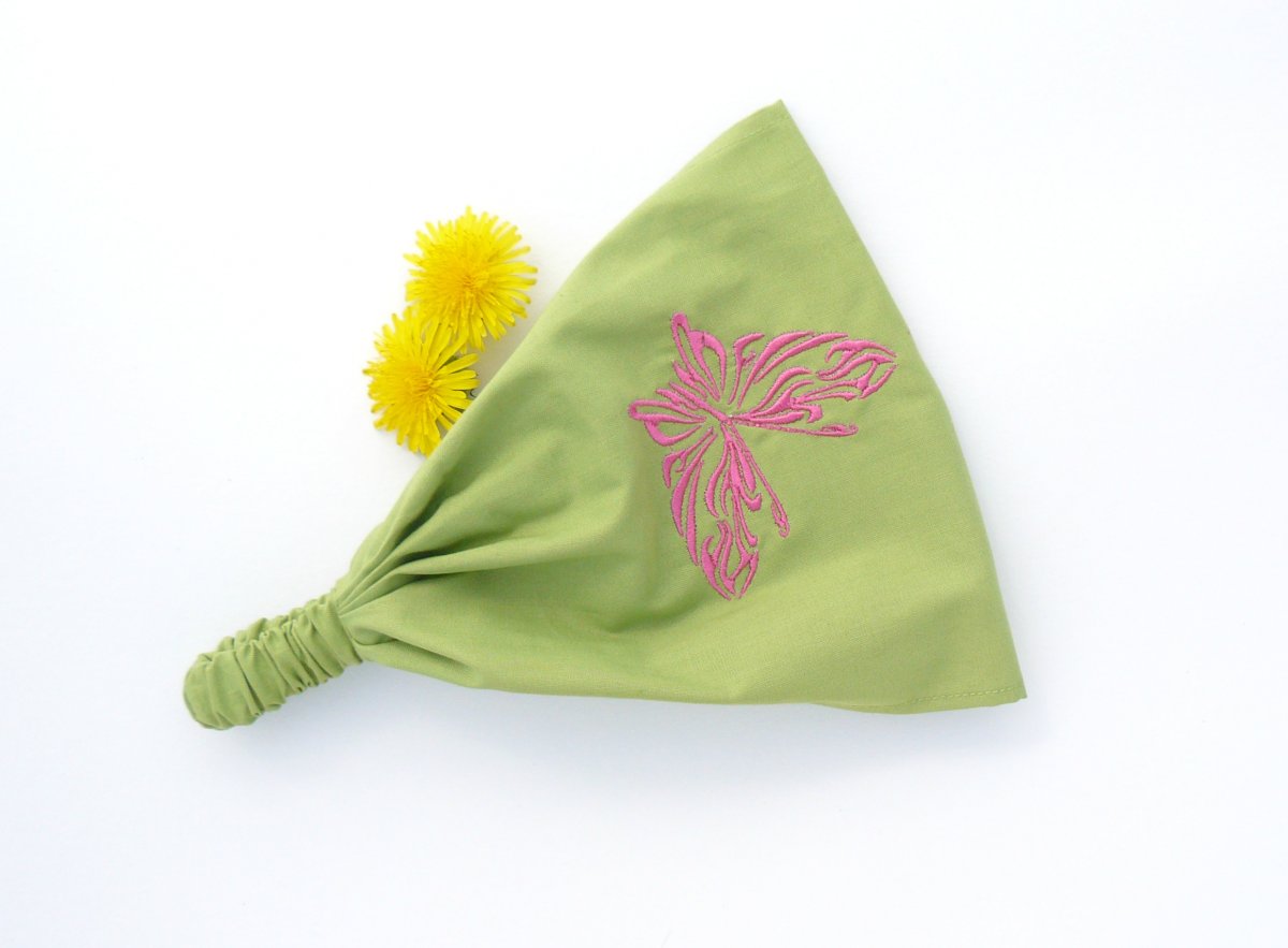 Látková čelenka, šátek - motýl