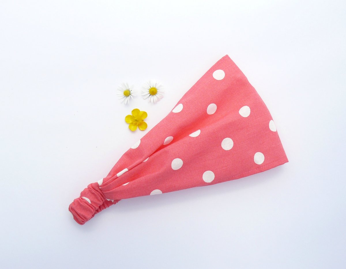 Látková čelenka - korálová DĚTSKÁ