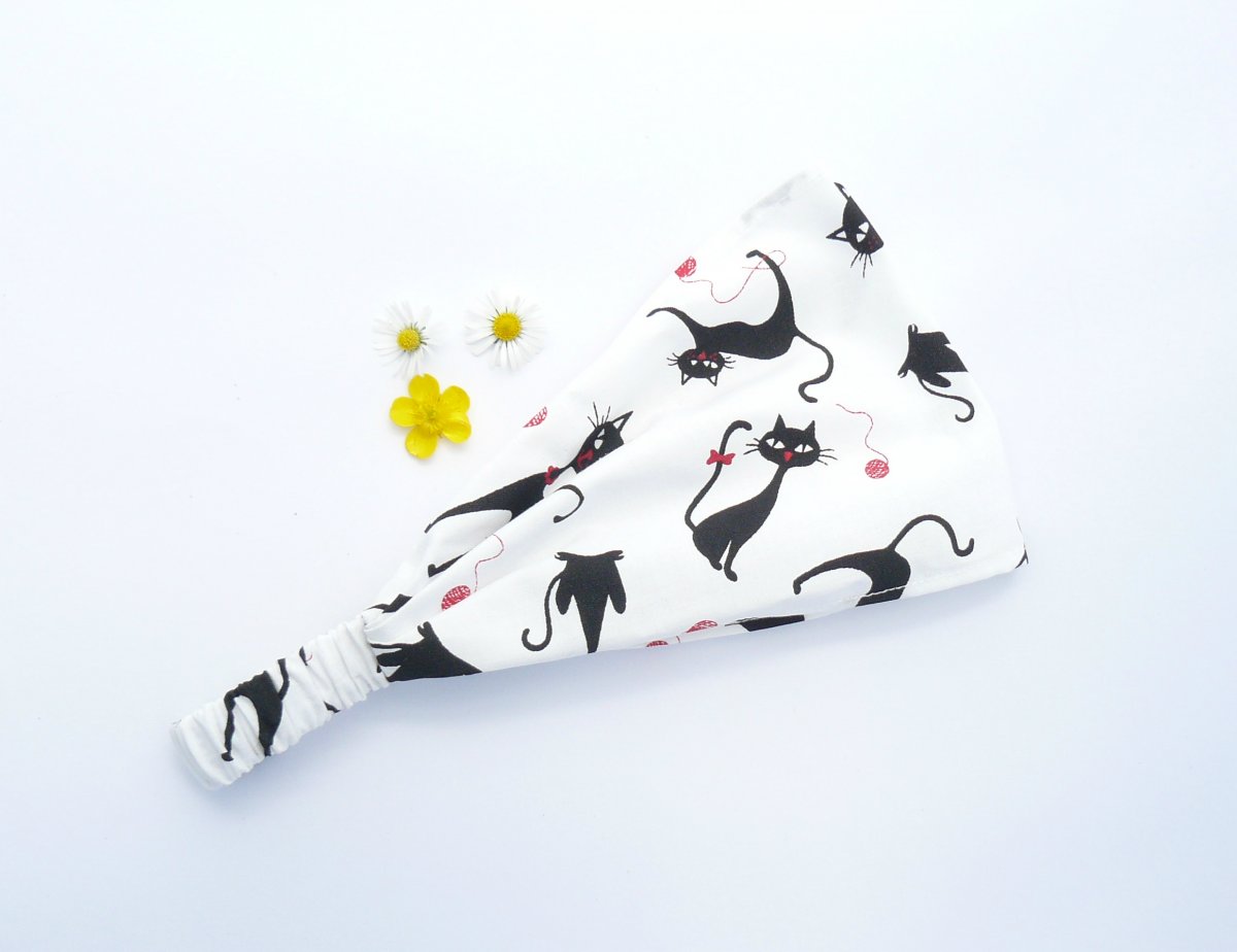 Látková čelenka - kočičky -  DĚTSKÁ