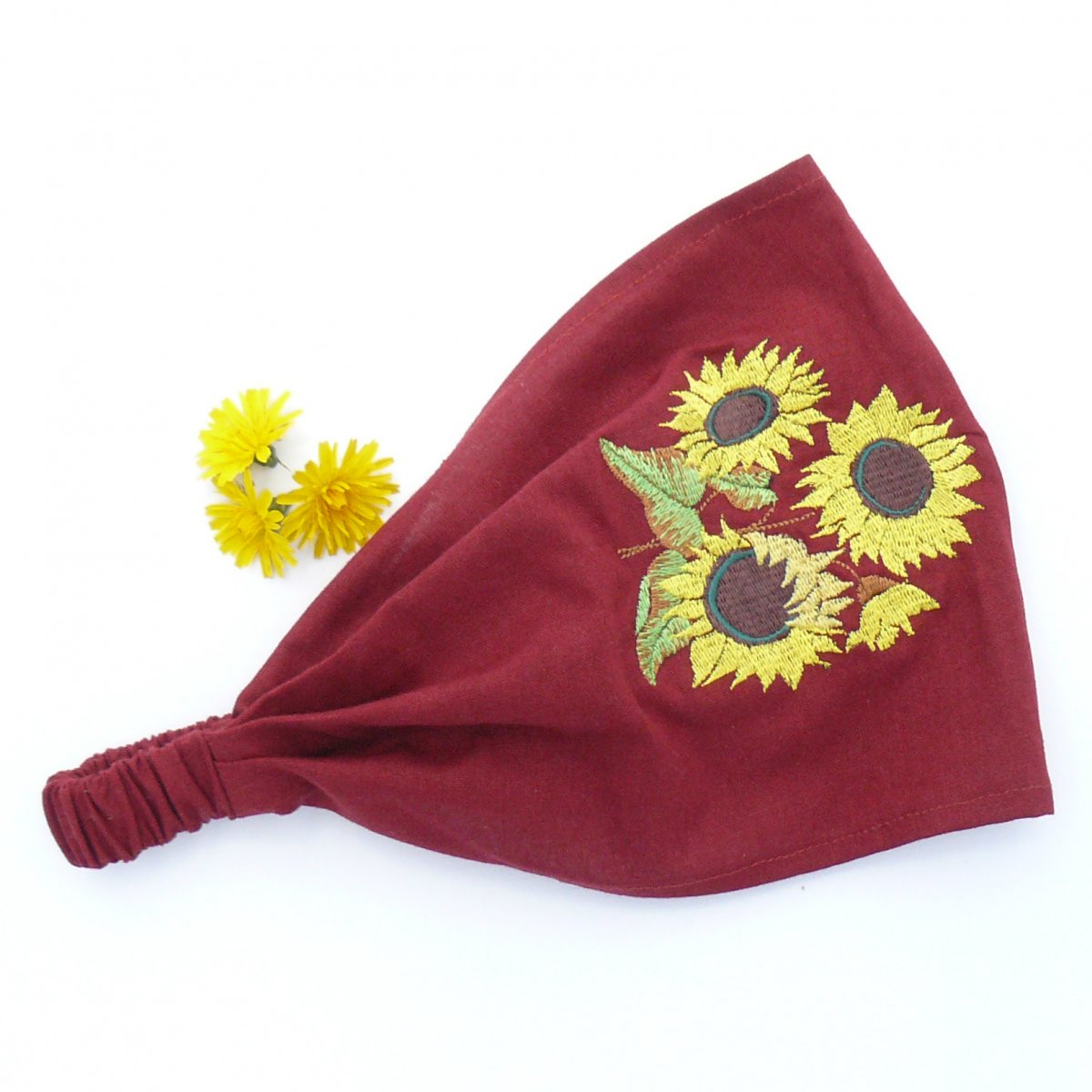 Látková čelenka, šátek - slunečnice