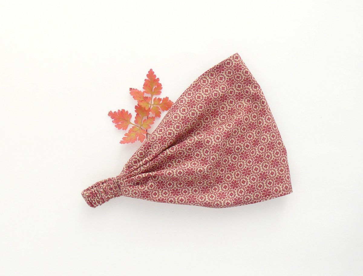 Látková čelenka - vínové květinky