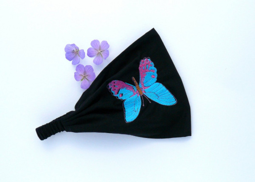 Látková čelenka, šátek - motýl