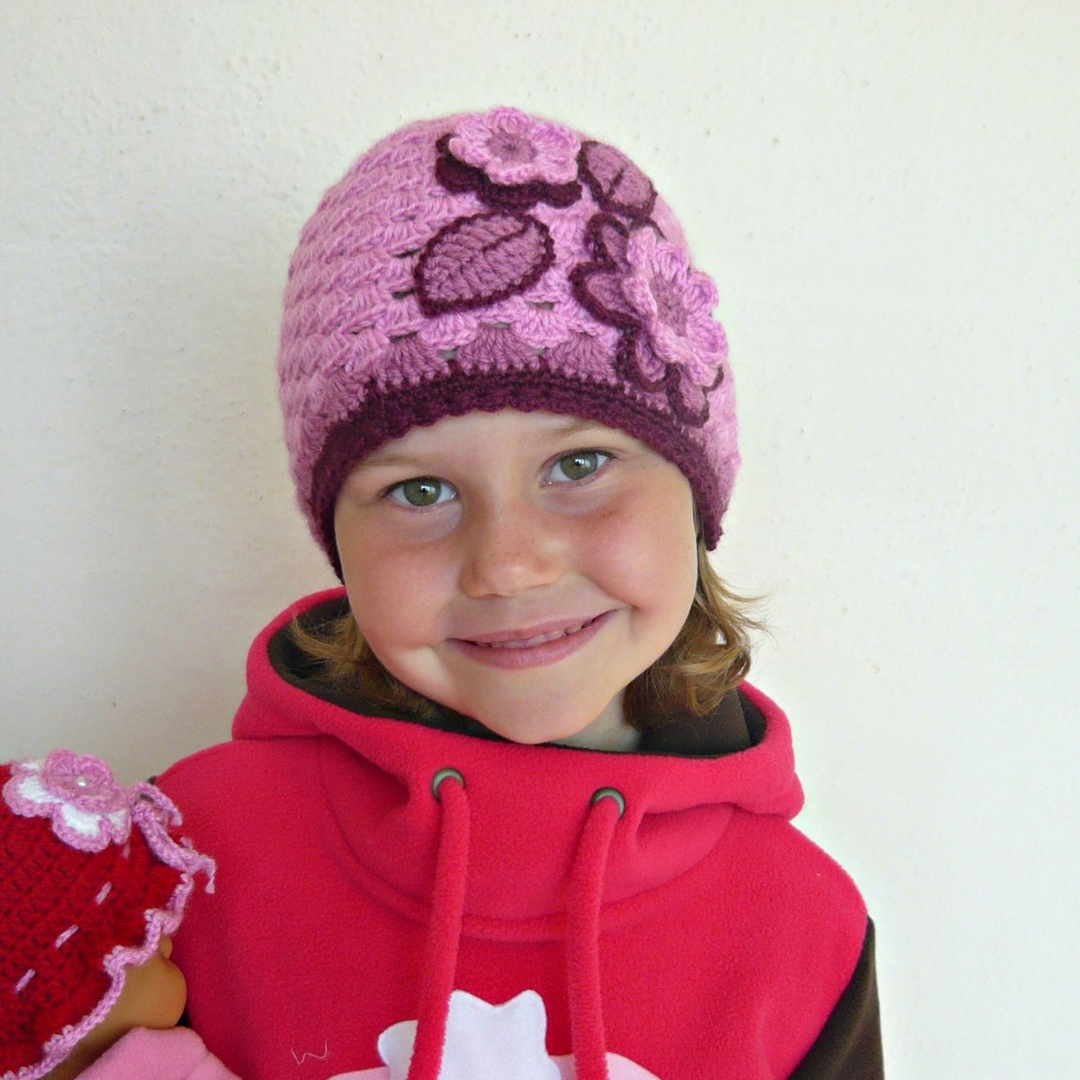 Podzimní růžová čepička 