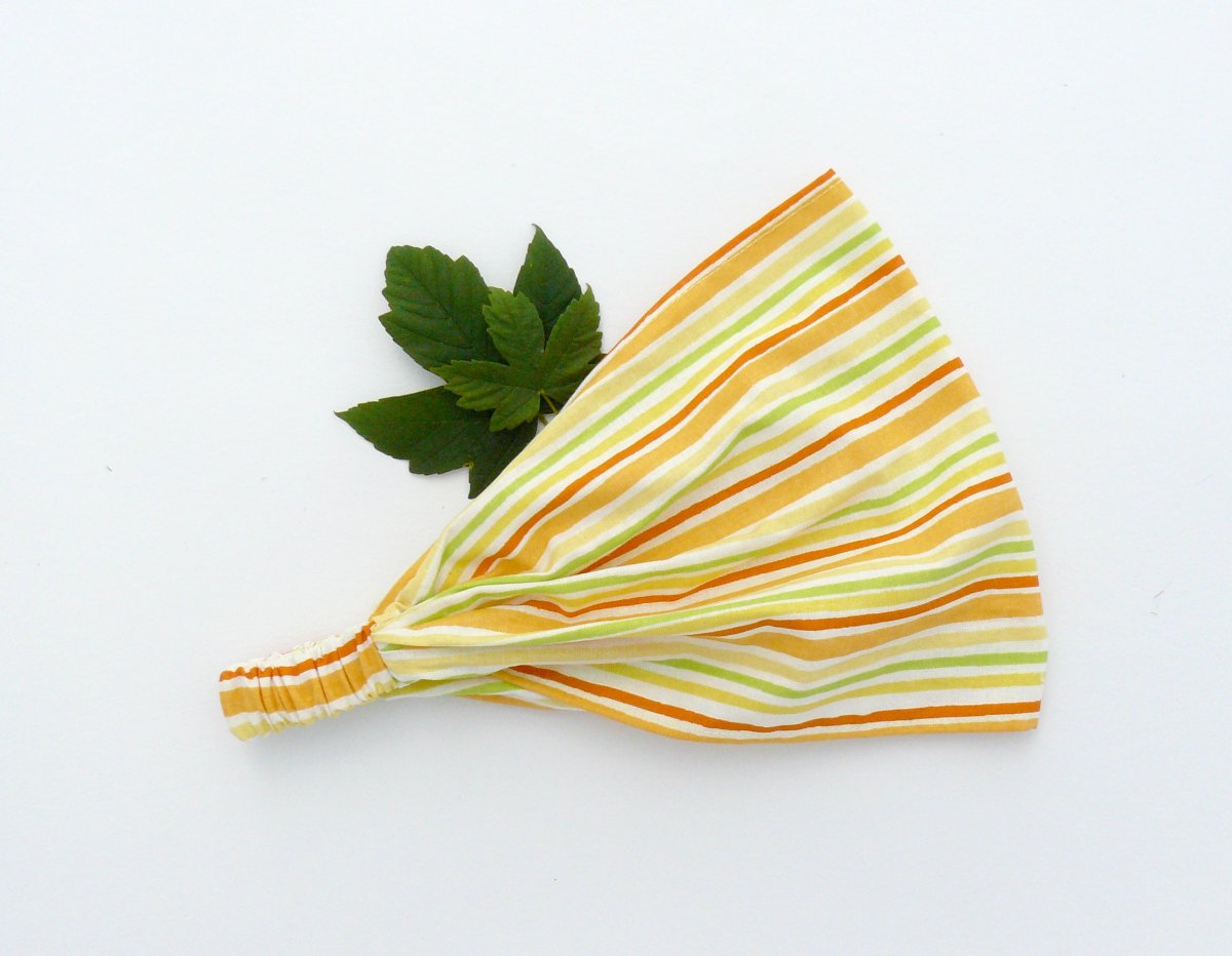 Látková čelenka, šátek - citrusové proužky