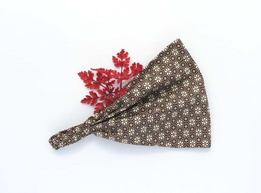 Látková čelenka - kávové květinky