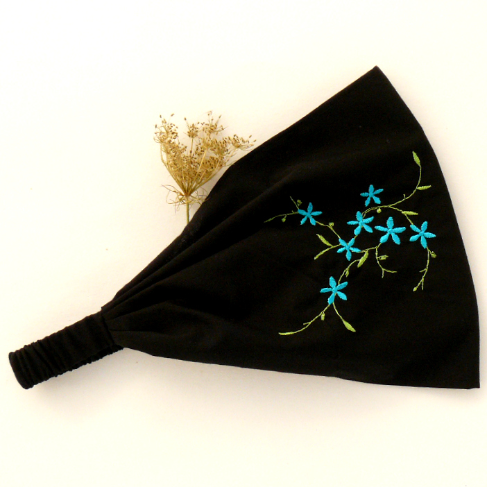 Látková čelenka, šátek - kytičková romantika